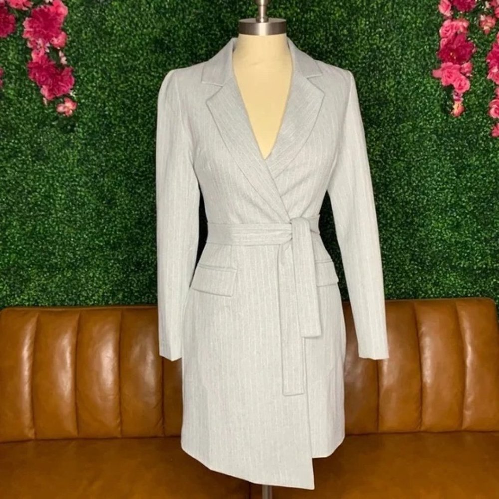 NWT! MISSGUIDED Pinstripe Blazer Belted Jacket Dress